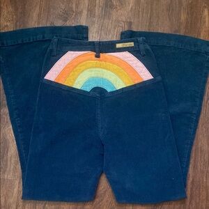Corduroy rainbow booty flare leg pants!!!!!